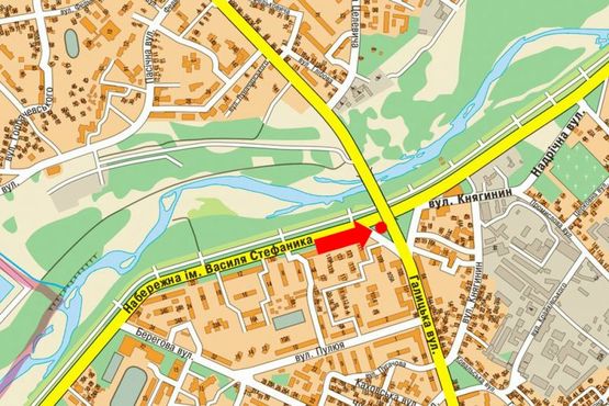 Схема рекламной плоскости по адресу Галицкая ул. / Набережная им. В. Стефаника ул.