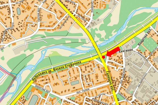 Схема рекламной плоскости по адресу Галицкая ул. / Надречная ул.