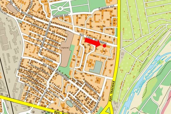 Схема рекламной плоскости по адресу Хоткевича ул., 76, возле универсама "Дарницкий", СТО