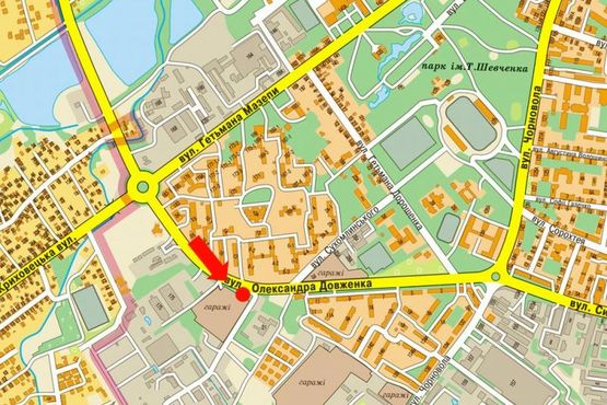 Схема рекламной плоскости по адресу Довженко ул., возле Авторынка