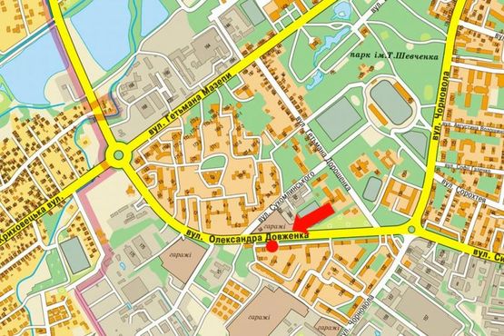 Схема рекламной плоскости по адресу Довженко ул., 6