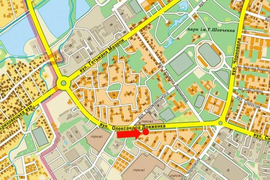 Схема рекламной плоскости по адресу Довженко ул., 6