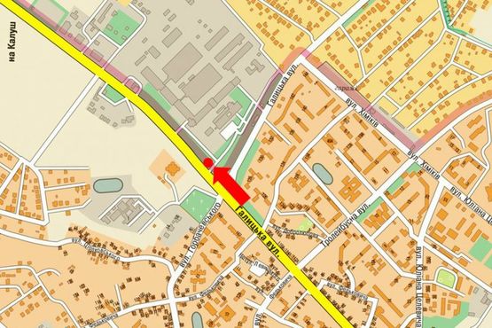 Схема рекламной плоскости по адресу Калушское шоссе / Галицкая ул., возле радиозавода "Карпаты"