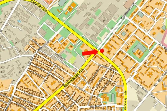 Схема рекламной плоскости по адресу Вовчинецкая ул. / Ивасюка ул., верхний