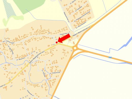 Схема рекламної площини за адресою Ивано-Франковская ул., кольцо, въезд в город со стороны Ивано-Франковска, левый