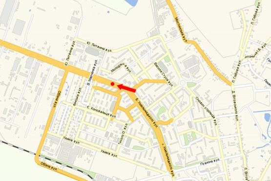 Схема рекламної площини за адресою Хмельницкого Б. ул., 62, разделитель, центр города