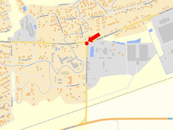 Схема рекламної площини за адресою Бандеры С. ул. / Ивано-Франковская ул. / ул. Львовская