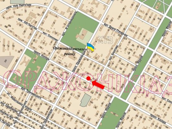 Схема рекламної площини за адресою Александровский пр. (бывш. Косиора пр.), 89, возле рынка, супермаркет "АТБ", в центр