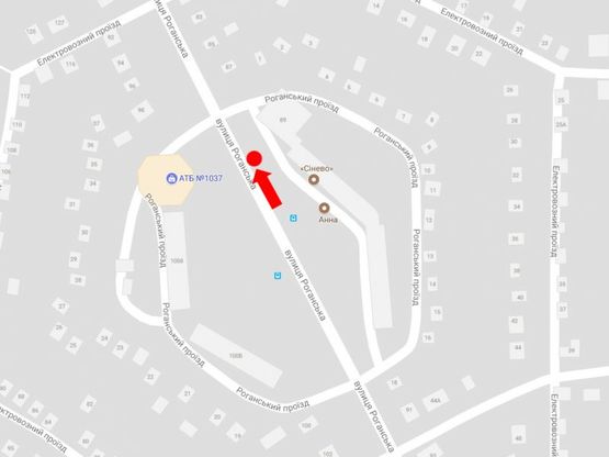 Схема рекламной плоскости по адресу Роганская ул. - Роганский проезд, возле супермаркета "АТБ", в центр