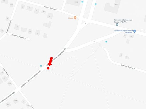 Схема рекламной плоскости по адресу Александровский пр. (бывш. Косиора пр.) / ул. Осипенко, в сторону пр. Ландау (бывш. 50 лет СССР)