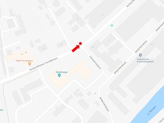 Схема рекламной плоскости по адресу Б. Гончаровская ул., 33, в сторону Конева ул.