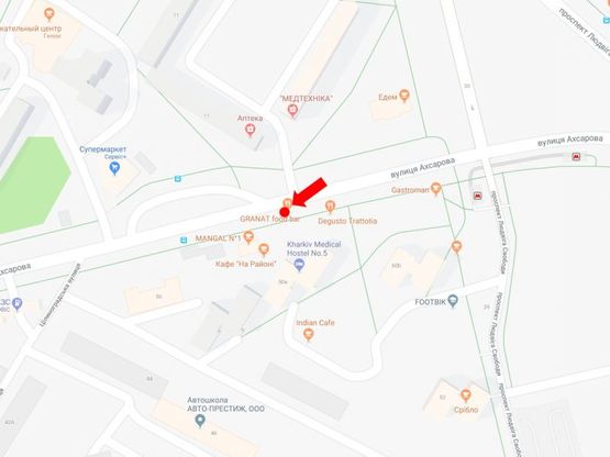 Схема рекламної площини за адресою Ахсарова ул., 11, напротив, в сторону Победы пр.