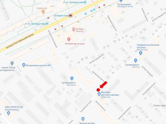 Схема рекламної площини за адресою Григоровское шоссе, 57 - ул. Камская, из центра