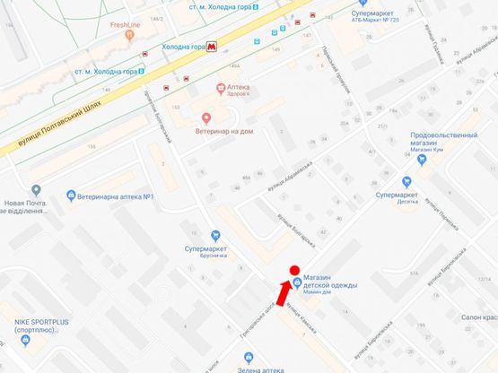 Схема рекламної площини за адресою Григоровское шоссе, 57 - ул. Камская, в центр