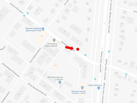 Схема рекламної площини за адресою Халтурина ул. - пр. Ландау, в сторону пр. Ландау