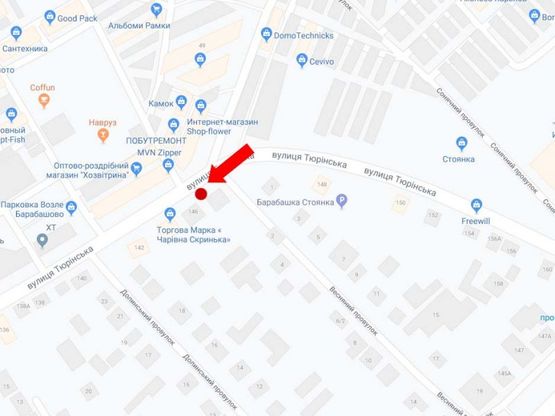 Схема рекламної площини за адресою Тюринская ул., 148, рынок "Барабашово", в центр