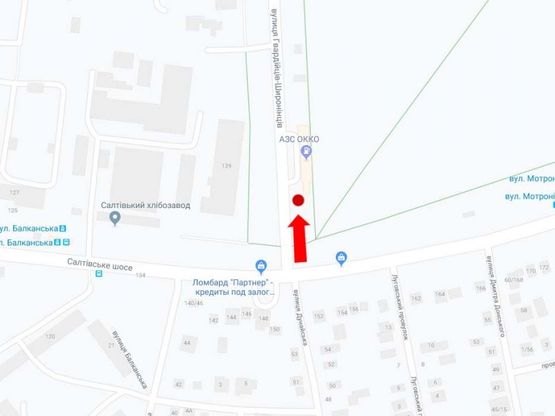 Схема рекламной плоскости по адресу Гвардейцев Широнинцев ул., / Салтовское шоссе, в сторону от Салтовского шоссе