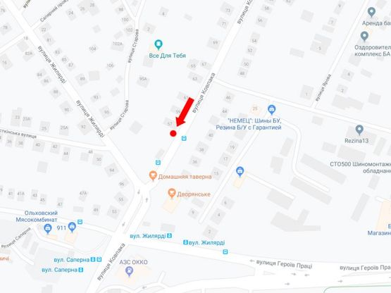 Схема рекламної площини за адресою Ковпака ул., 57 - ул. Жилярди, на светофоре,  в сторону ул. Шевченко, центра