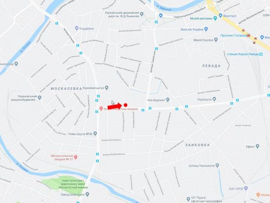 Схема рекламної площини за адресою Гольдберговская ул. (бывш. ул. 1й конной армии), 110, в сторону пр. Гагарина