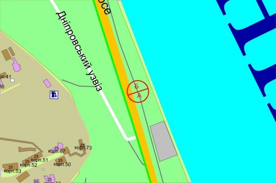 Схема рекламной плоскости по адресу Набережное шоссе(500м от Наводницк. парка)