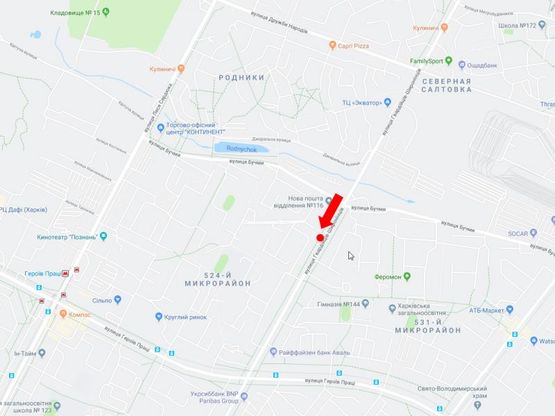 Схема рекламної площини за адресою Гвардейцев Широнинцев ул., 81, в центр