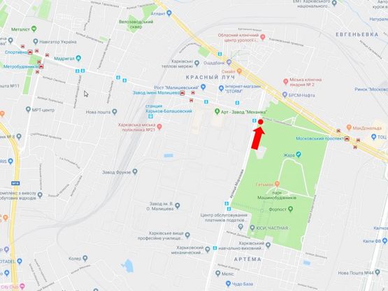 Схема рекламной плоскости по адресу Морозова ул. - ул. Плехановская в сторону пр. Московского