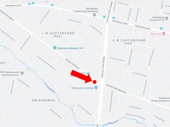 Схема рекламной плоскости по адресу Халтурина ул. - пр. Ландау, в сторону пр. Ландау