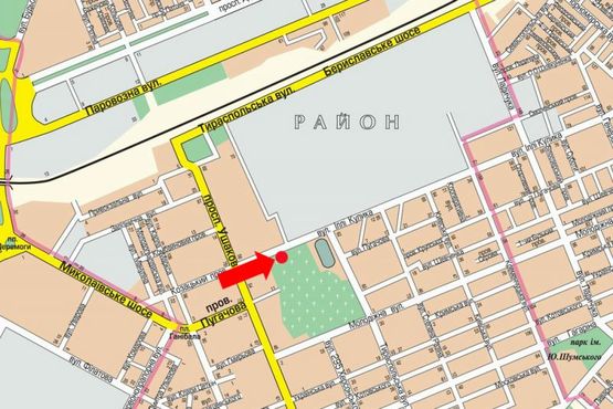 Схема рекламной плоскости по адресу Кулика ул. / Ушакова пр., гусь, над дорогой