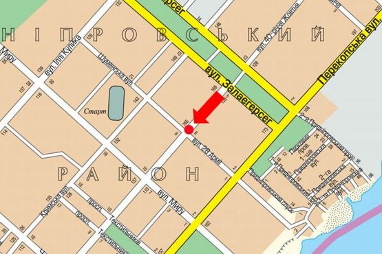 Схема рекламної площини за адресою Университетская ул. (бывш. 40-летия Октября ул.), 120 / 28-ой Армии ул., разделитель, в центр, правый