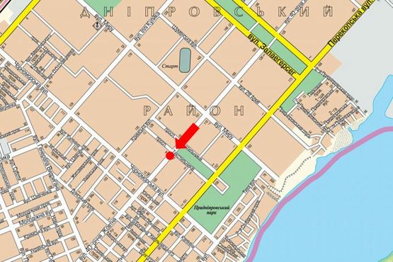 Схема рекламной плоскости по адресу Университетская ул. (бывш. 40-летия Октября ул.), 104, возле кинотеатра "Спутник", разделитель, в центр, правый