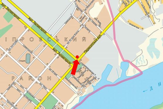 Схема рекламной плоскости по адресу Перекопская ул., 168 / Залаэгерсег ул., гусь, над дорогой