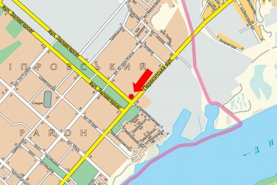 Схема рекламной плоскости по адресу Перекопская ул., 168 / Залаэгерсег ул., гусь, над дорогой