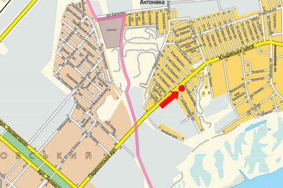 Схема рекламной плоскости по адресу Черновола шоссе (бывш.Киндийское шоссе) / 6-я Восточная ул.