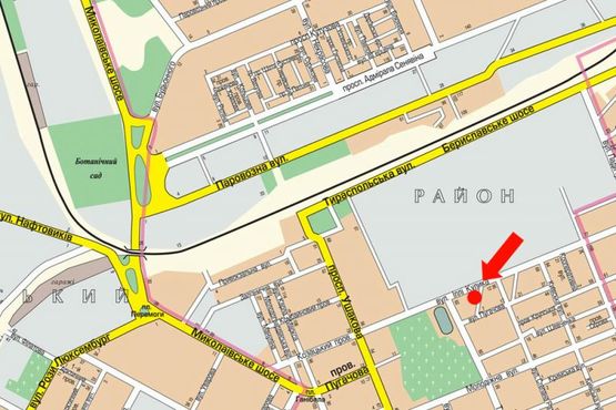 Схема рекламної площини за адресою Кулика ул. / Тираспольская ул., возле АЗС "Лукойл", гусь, над дорогой