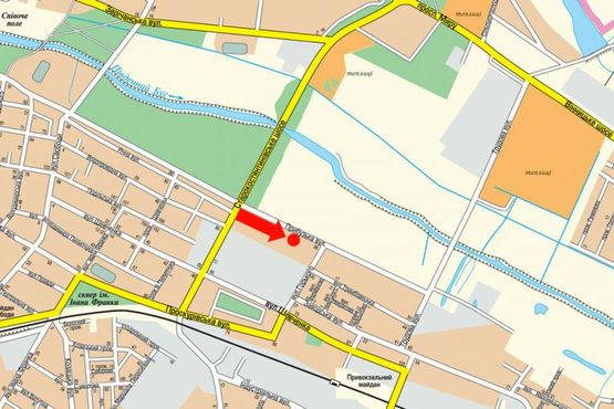 Схема рекламної площини за адресою Прибужская ул., 34, возле АЗС