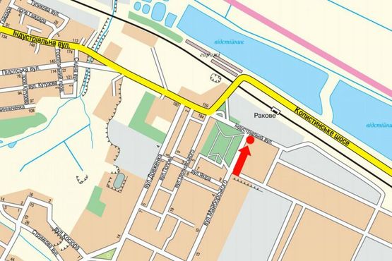 Схема рекламної площини за адресою Черновола ул. / ул. Майборского, из центра