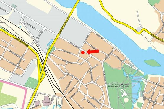 Схема рекламної площини за адресою Курчатова ул., 1-А, возле магазина "Тритон"