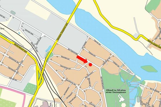 Схема рекламної площини за адресою Курчатова ул., 1-А, возле магазина "Тритон"