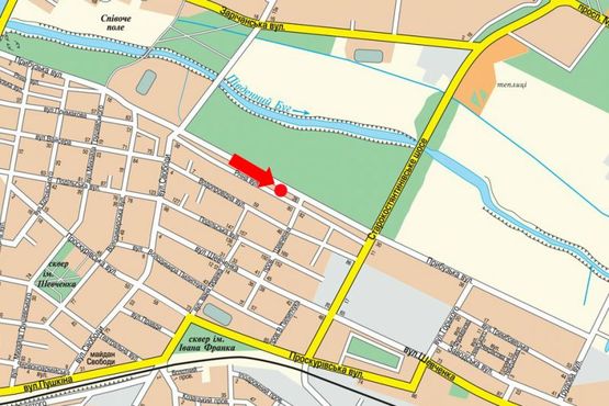 Схема рекламной плоскости по адресу Прибужская ул., 22, из центра