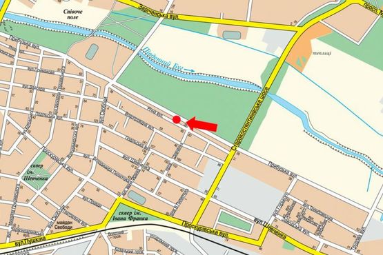 Схема рекламної площини за адресою Прибужская ул., 22, в центр