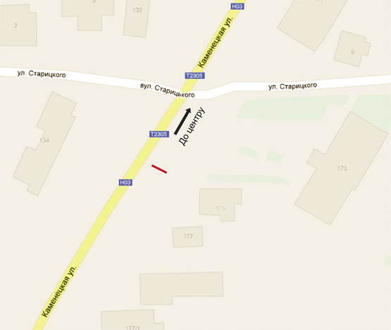 Схема рекламної площини за адресою Каменецкая ул., 175