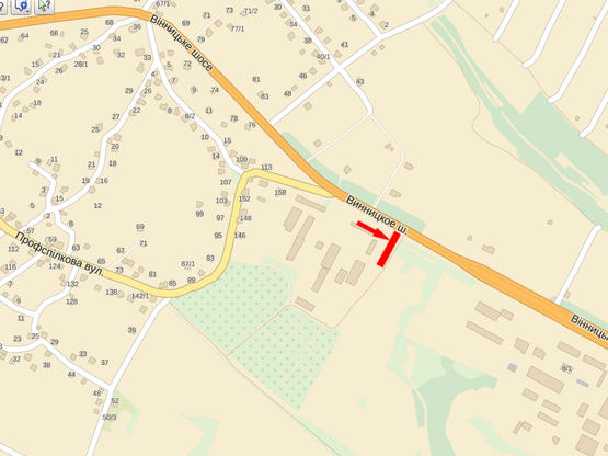 Схема рекламної площини за адресою Виниицкое шоссе ул.