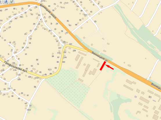 Схема рекламної площини за адресою Виниицкое шоссе, сменная станция