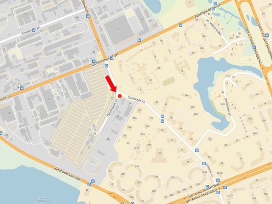 Схема рекламної площини за адресою Урловская ул. / Припятская ул., в сторону Ахматовой ул.