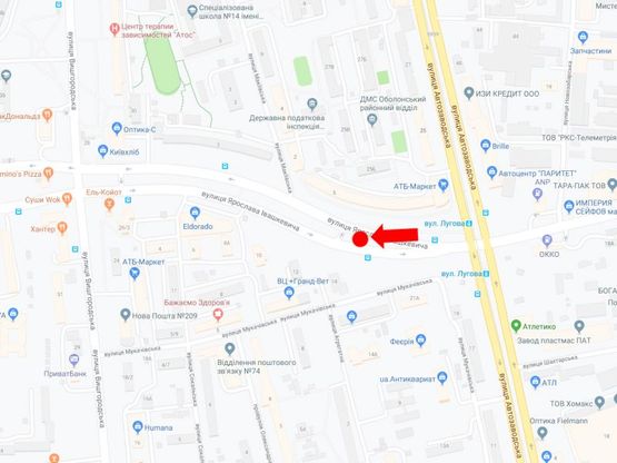 Схема рекламной плоскости по адресу Ивашкевича ул., 3, напротив, разделитель, в сторону Правды пр.