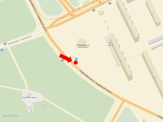 Схема рекламной плоскости по адресу Харьковское шоссе, 21, в сторону Харьковская пл.