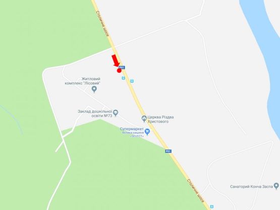 Схема рекламної площини за адресою Столичное шоссе, остановка "Конча-Заспа", из Киева