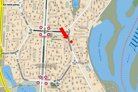 Схема рекламной плоскости по адресу Героев Сталинграда пр., 22, в сторону Малиновского. ул.