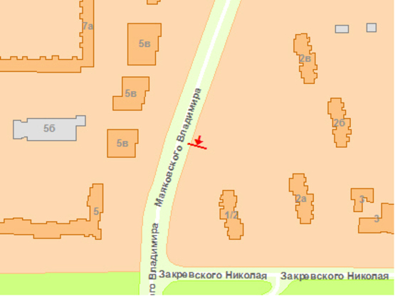 Схема рекламной плоскости по адресу Маякoвскoгo пр., 2а