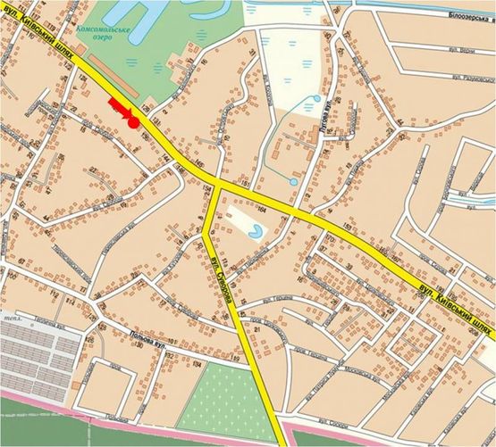 Схема рекламной плоскости по адресу Киевский Шлях ул., остановка "Комсомольское озеро", в сторону Харькова